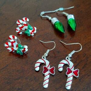 Candy Canes and Christmas Lights Earrings